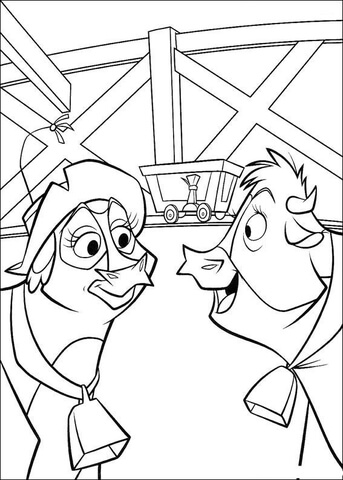 A Couple Of Cows  Coloring Page